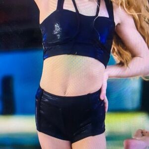 Oh La La Black Sports Liza Bra Top NWT Elton Dancewea Shorts Top Adult Small New